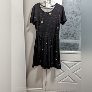 Lularoe 2XL dress. Black gray and white. geometric pattern. Polyester sp…